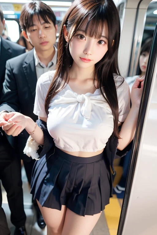 high angle shot、center view、nakedの女、Standing in the neon city at midnight、Asian woman in arafe in short skirt and bow tie、surprisingly cute 、Show me your pants,take off summer clothes、naked、nude、日本の学生take off your clothesください、surreal 、女子高生の格好をしたnakedの女、surreal 、take off uniform, temporarily stop、Full body Esbian、nice skin、glowing skin、nice thighs、Shining thighs、shiny leg rack overknee socks、Japanese high school 、Nogizaka idol、inviting eyes,titsポロリ,服を持ち上げてtitsを見せます,半naked,,Lift the skirt to show your pants, white choker,Glossy appearance,super cute face,glossy lips,sweaty body,double eyelid,natural makeup,long eyelashes,shiny and smooth hair,black hair,twin tails,very long, long hair,curly hair,asymmetrical bangs,blue eyes,tanned skin,center image,8K resolution,high detail,detailed hairstyle,detailed face,Great light,octane rendering,Full of energy,surrealな,perfect limbs,perfect anatomy,tits,take off your clothestitsを見せる,小さいtits,pink nipples,pink areola,small areola,nude,take off your clothes,lift the skirt,I'm not wearing pants,彼女は自分のtitsを揉む