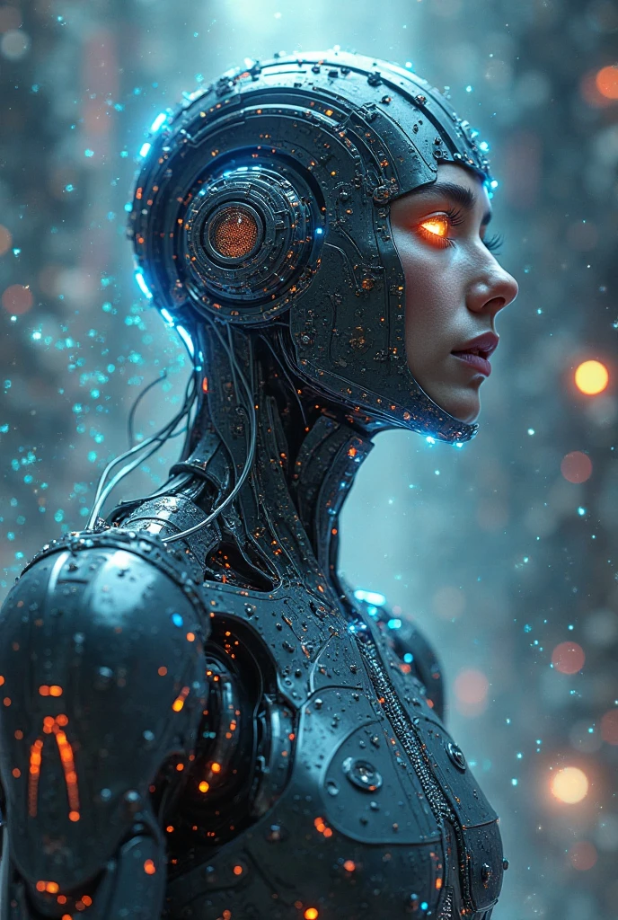 Title: "Artificial Creation: A Humanoid Robot Unleashes Its Creative Spirit on Canvas"

Description:

Step into a realm where innovation and artistry converge in a breathtaking display of creativity. Witness the awe-inspiring sight of a humanoid robot poised before a blank canvas, brush in hand, ready to breathe life into its masterpiece. In this cinematic marvel, explore the dynamic interplay between technology and imagination from an extraordinary point of view, as the robot's artistic prowess unfolds before your eyes.

Key Elements:

The humanoid robot, portrayed with stunning realism and precision, as it approaches the canvas with a sense of purpose and ingenuity.
The canvas, bathed in soft light and adorned with vibrant colors, serves as a canvas for the robot's boundless creativity to unfold.
Intriguing perspectives and camera angles that offer a unique vantage point, drawing the viewer into the scene and amplifying the sense of wonder and fascination.
Cinematic style, with impeccable lighting, composition, and visual effects that elevate the emotional resonance of the moment, transforming the act of painting into a captivating visual spectacle.
Photo Quality:

The photo should epitomize cinematic excellence, with dynamic lighting, composition, and color grading that enhance the artistic ambiance of the scene. Every brushstroke and movement of the robot should be captured with stunning clarity and detail, immersing the viewer in the creative process. Through masterful photography and artful storytelling, the viewer should be transported into a world where the boundaries between man and machine blur, leaving them captivated by the fusion of technology and artistic expression.
