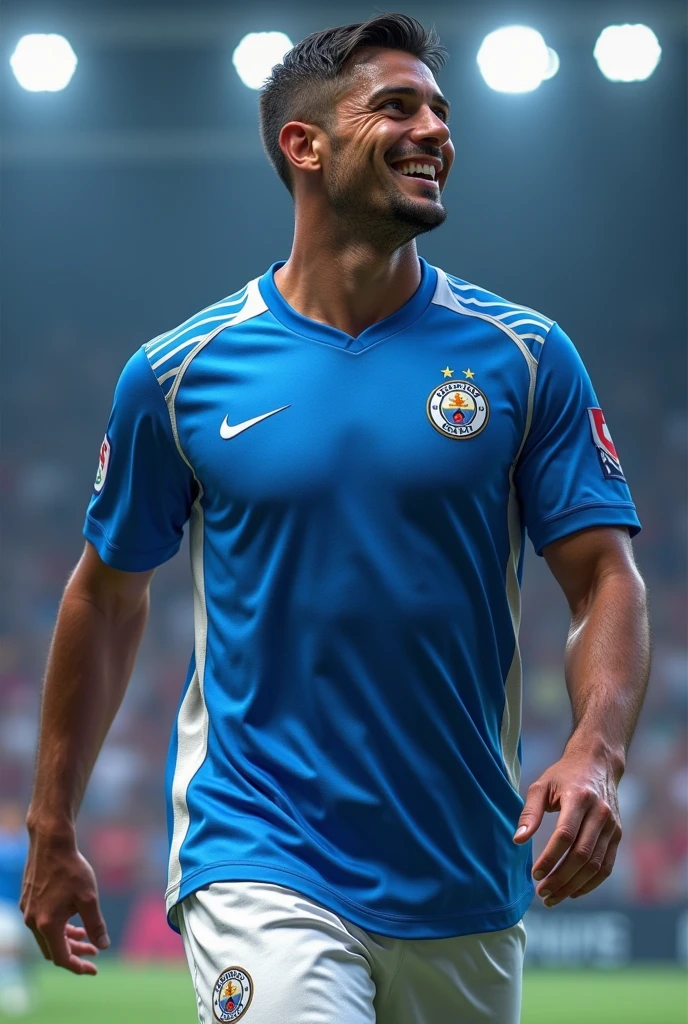 Create as professional , Uzbek man and his height 180 cm and 68 kg . With the best football uniform like football goalkeeper and this player must be Liverpool, Man city, Man united or real Madrid club member . Create this men with full inform 