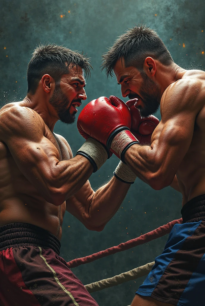 Finito Lopez and Israel Vazquez fighting covered in blood
