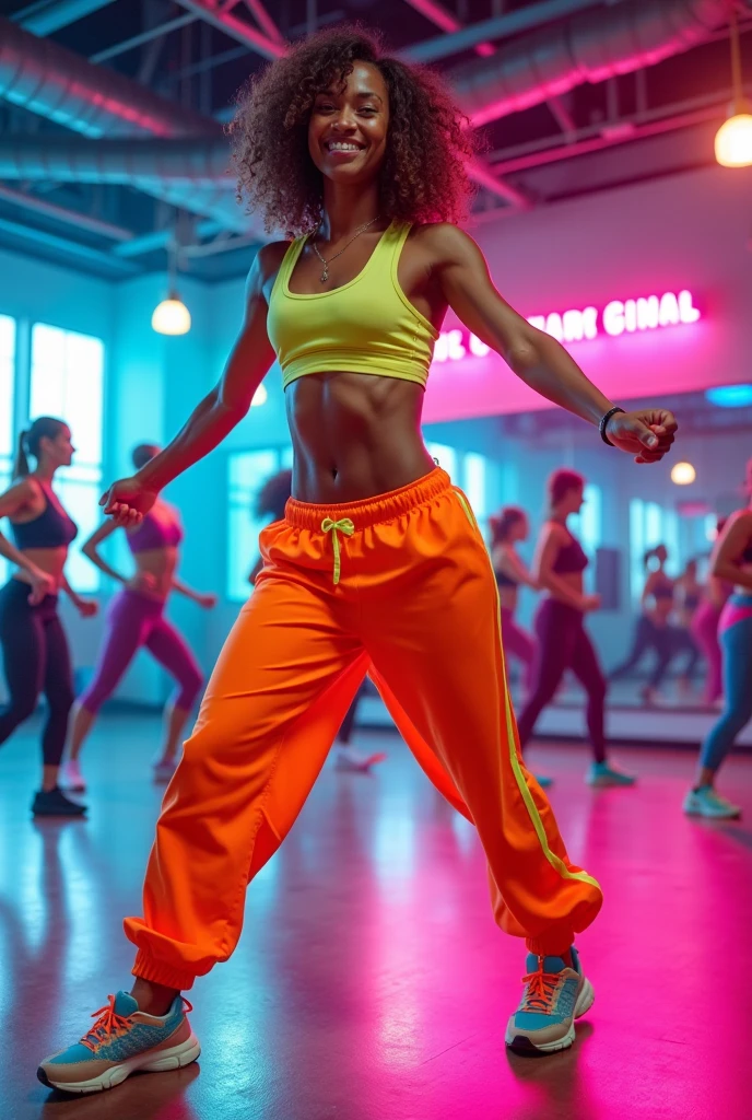 zumba class with women and men
