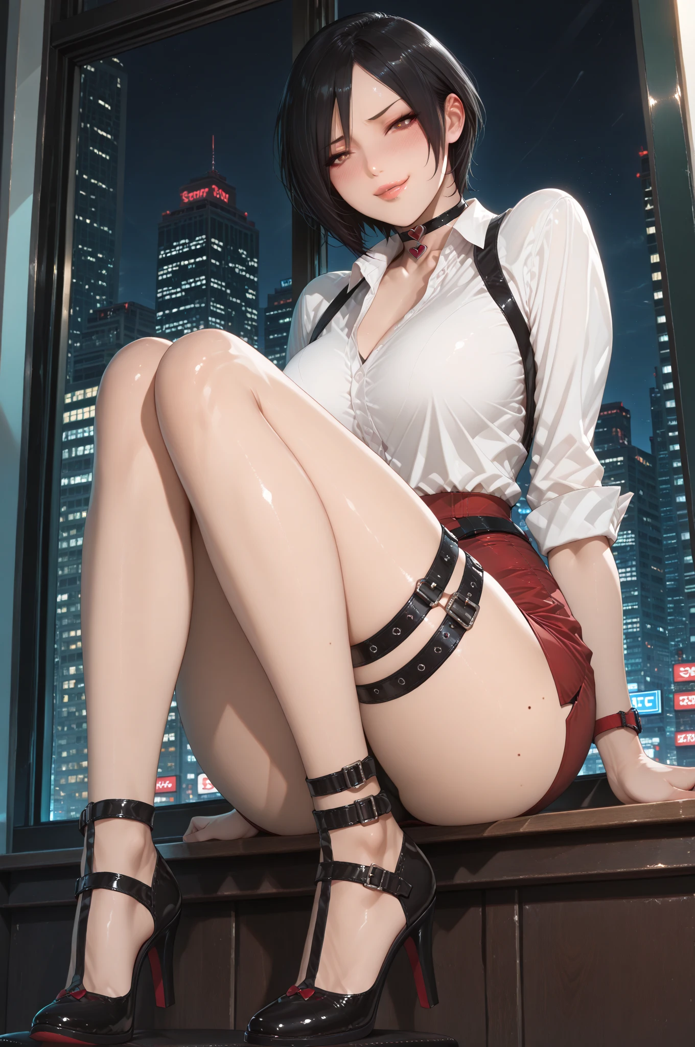 1 beautiful women sleep in bus, full body view, closed eyes, red hair, blush, peaky breast, big breast, masterpiece, best quality, CG, HDR, illustration, wallpaper, absurdres, high-definition, extremely detailed, (bunny), (macro transparent strapless leotard:1.2), (open legs:1.2), bunny ears, detached collar, glossy lips