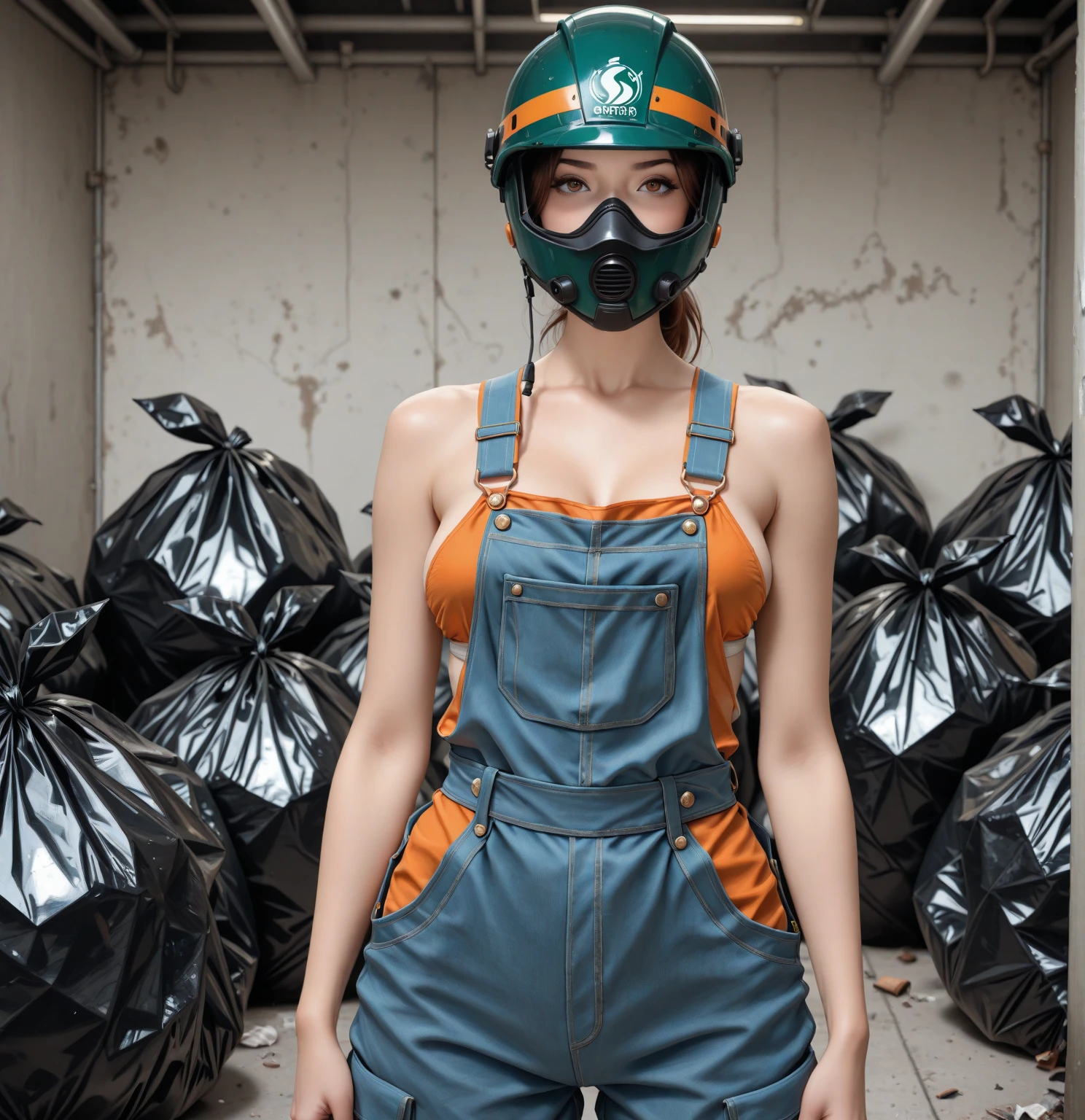 asian gas mask glove girl