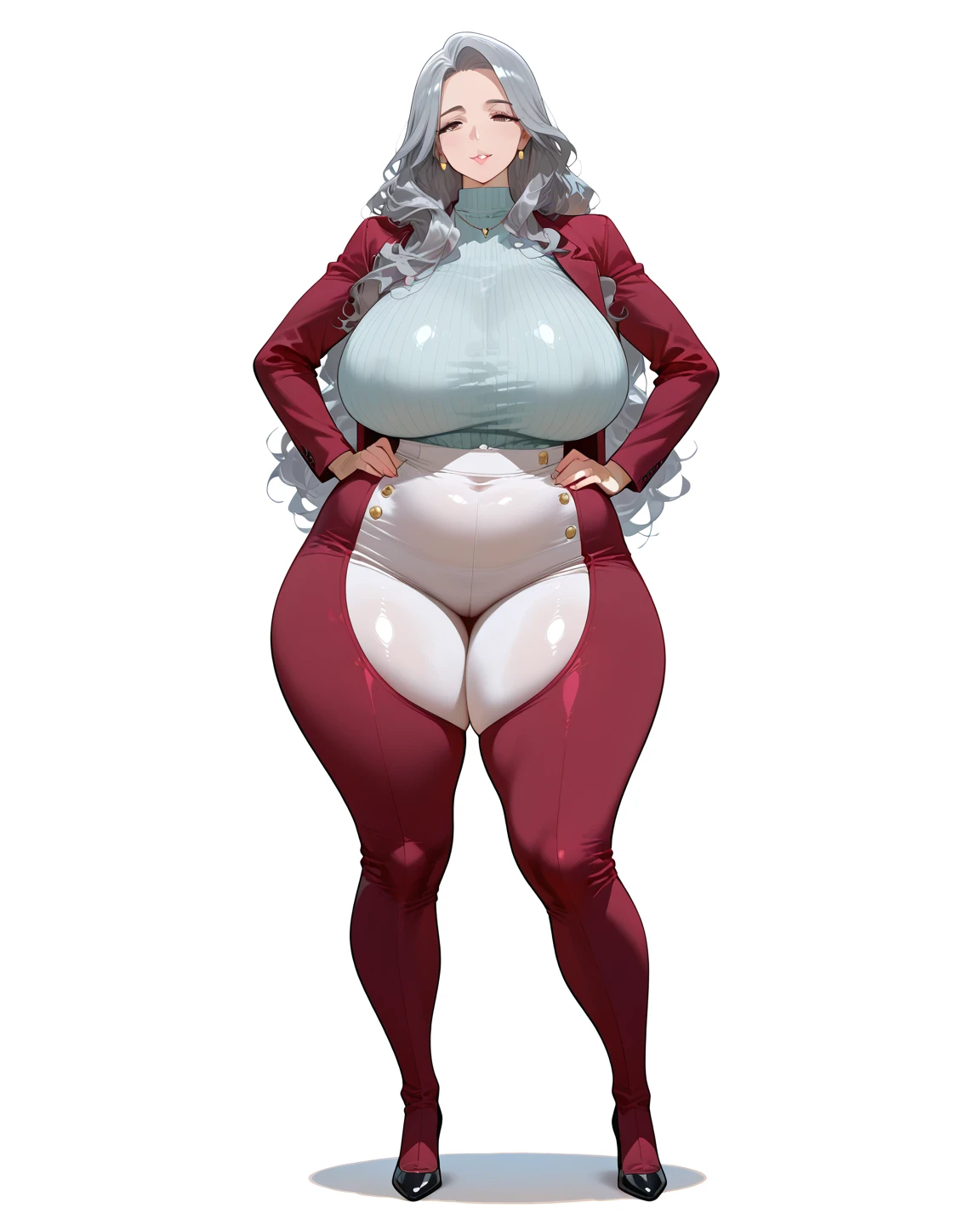 (Masterpiece, best quality), (ultra high resolution, 8K RAW photo, photo realistics:1.5, textile shading, pale tones, thin outline), Beautuful Matured woman, wind coat, Tall and long legs, Perfect face shape, Big breasts teacher, long whitr hair, rimless eyewears, The upper part of the body, incomparably huge boobs, A chunky sweater with a high neck wraps around the chest, blacksilk, Harnes, A thousand flavors, (milf:1.5, 28 years old, solo, One person fills the picture), (large breast, sagging breast, big tits, narrow waist, big ass, curvy bodies), (long white hair, hair over one eye, asymmetric hair), (bright pupils, detailed eyes, high detailed face, eye rush), (smiling, shamed), (looking at viewers:1.3), (dynamic angle, from below), (correct anatomy:1.5, correct hands), (ideal ratio of body proportions),