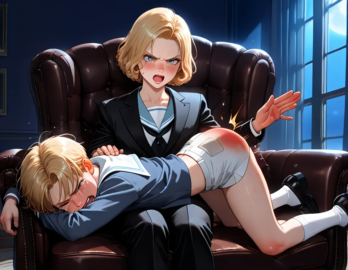 BREAK Perfect Anatomy、Highest quality、(High resolution:1.2)、Unbelievably absurd:1.3、Incredible illustrations、(Cute illustrations:1.2)、nsfw,(Beautiful background、night、classroom)、1gial(Ui-chan、(((9 years old female,short stature 1.2meters, slim 25kg))))(flat chest)( Sex preparation:1.2、top-down bottom-up),(public indecency,(((shackles,))))、(breathless,trembling,),pussy juice:1.2,How(anal,Sex),How in ass,(1fat dog),penis ,(front view)