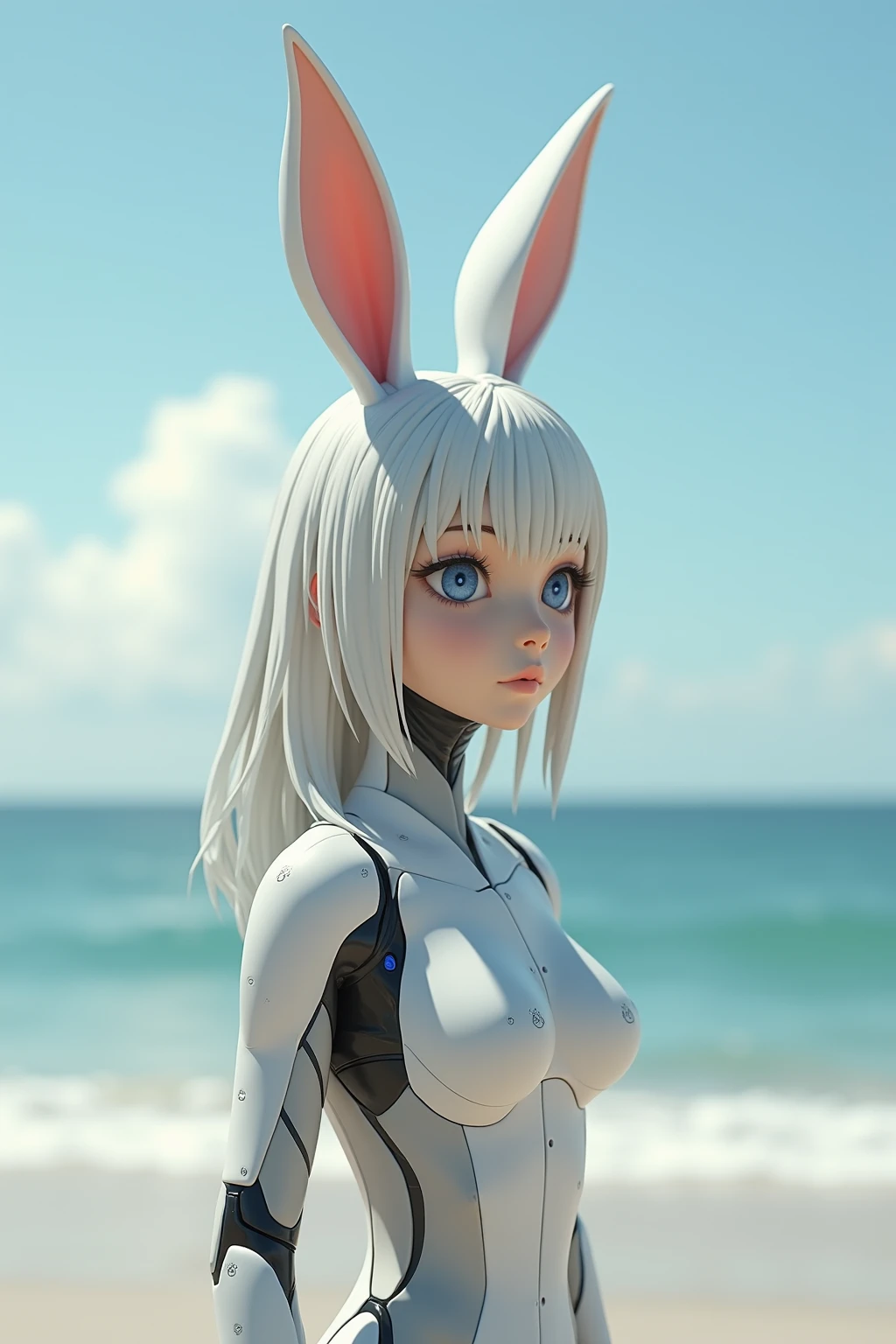 a fox woman in a bikini on the beach semi naked((Ultra Definition)),(Very Detailed Photoreality),Cinematic Light,(Mechanical Joints: 1.4), ((sitting)), (hiper realista:1.35),(realista:1.4) -- v4 --auto --s2