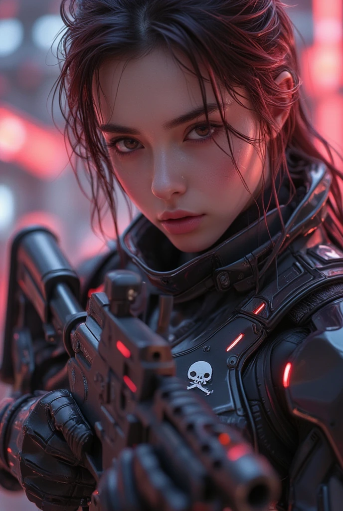 1mechanical girl,((ultra realistic details)),portrait,detailed face,global illumination,shadows,octane render,8k,ultra sharp,(Half-body:1.1),metal,intricate,ornaments detailed,cold colors,egypician detail,highly intricate details,realistic light,trending on cgsociety,glowing eyes,facing camera,neon details,machanical limbs,blood vessels connected to tubes,mechanical cervial attaching to neck,wires and cables connecting to head,killing machine,