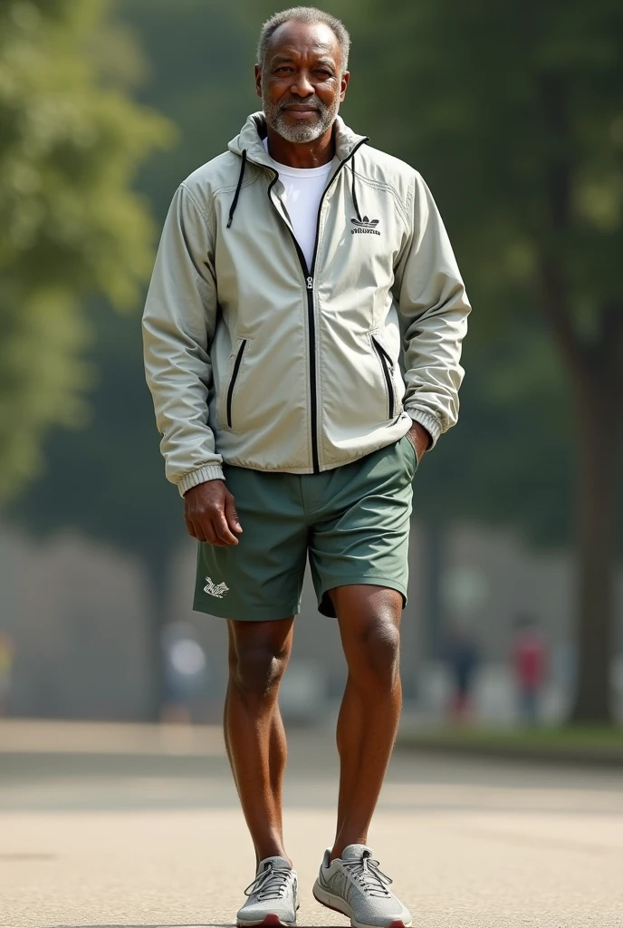 masterpiece, best quality, candid photo, burly 50 year old Eritrean man with long auburn hair guided crotch grab wearing sweatpants with bulgeJ8, long sleeve compression shirt, athletic sneakers at a park <lora:bulgeJ8_concept-000004M:1>