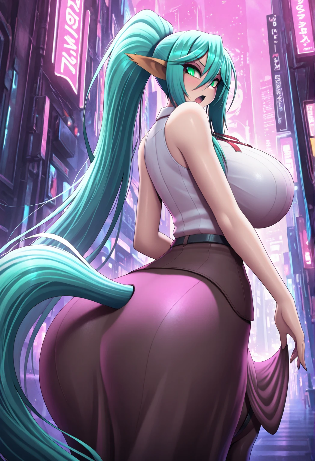 Chica anime con cabello verde y pantalones rosas posando en un ambiente futurista., Oppai cyberpunk, Arte digital cyberpunk anime, commission for high resolution, KDA, Digital Cyberpunk - Arte Anime, female Chica de anime cyberpunk, Cyberpunk enojada hermosa diosa, cyberpunk 2 0 y. o Chica modelo, Anime Arte cyberpunk, Tifa Lockhart con pelo blanco, Chica de anime cyberpunk, Badass Anime 8K
