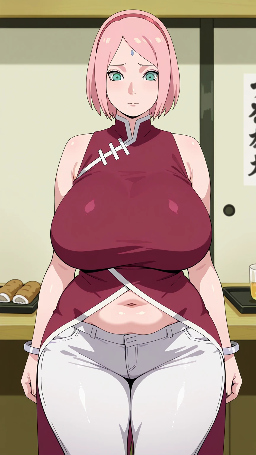 50 years old bbw Tusnade from Uzumaki Naruto ahegao showing her big massive breasts and creampie hairy pussy NSFW content,hd quality 