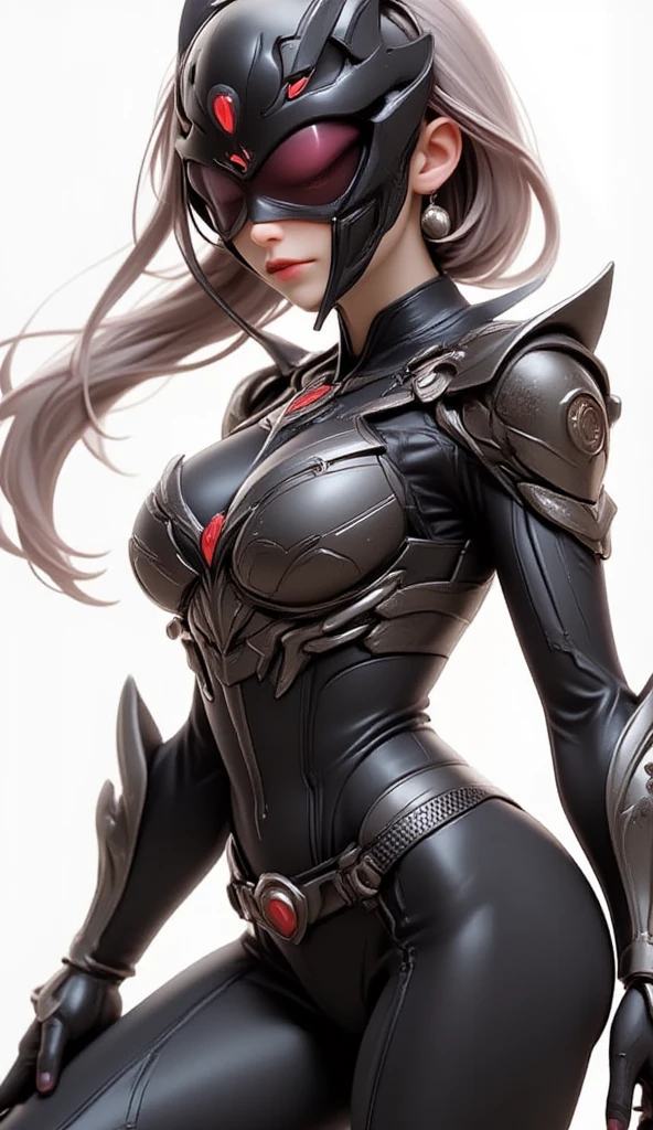Close up portrait of Japan woman posing in metal suit, SFM rendered biomechanical, cyberpunk, mecha cyber armor girl, cleavage exposed skin, details are Gundam, detailed neon, fine tubes, metal cylinders, 8K high quality detail art metallic armor, fine and dense armor, realistic shading perfect bodyPerfect Body, Photorealistic Perfection Body, Highly Detailed ArtGerm, 3D Rendering Character Art 8K, Ultra Detailed Rendering