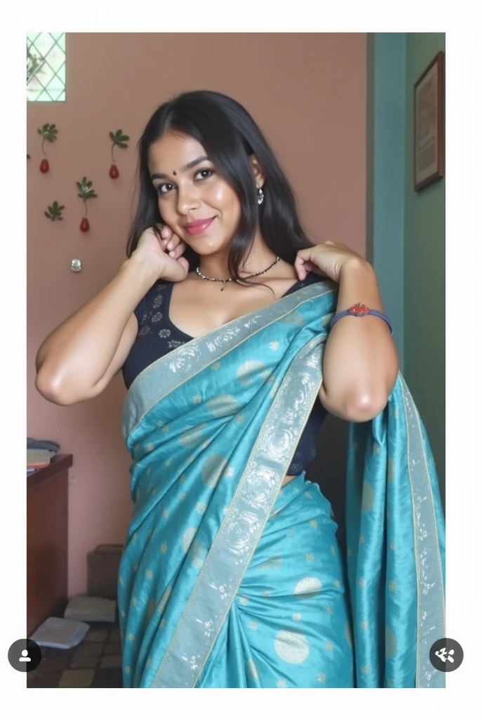 Change background, girl in sari , Bangladeshi, 8k ultra realistic, realistic face smiling face