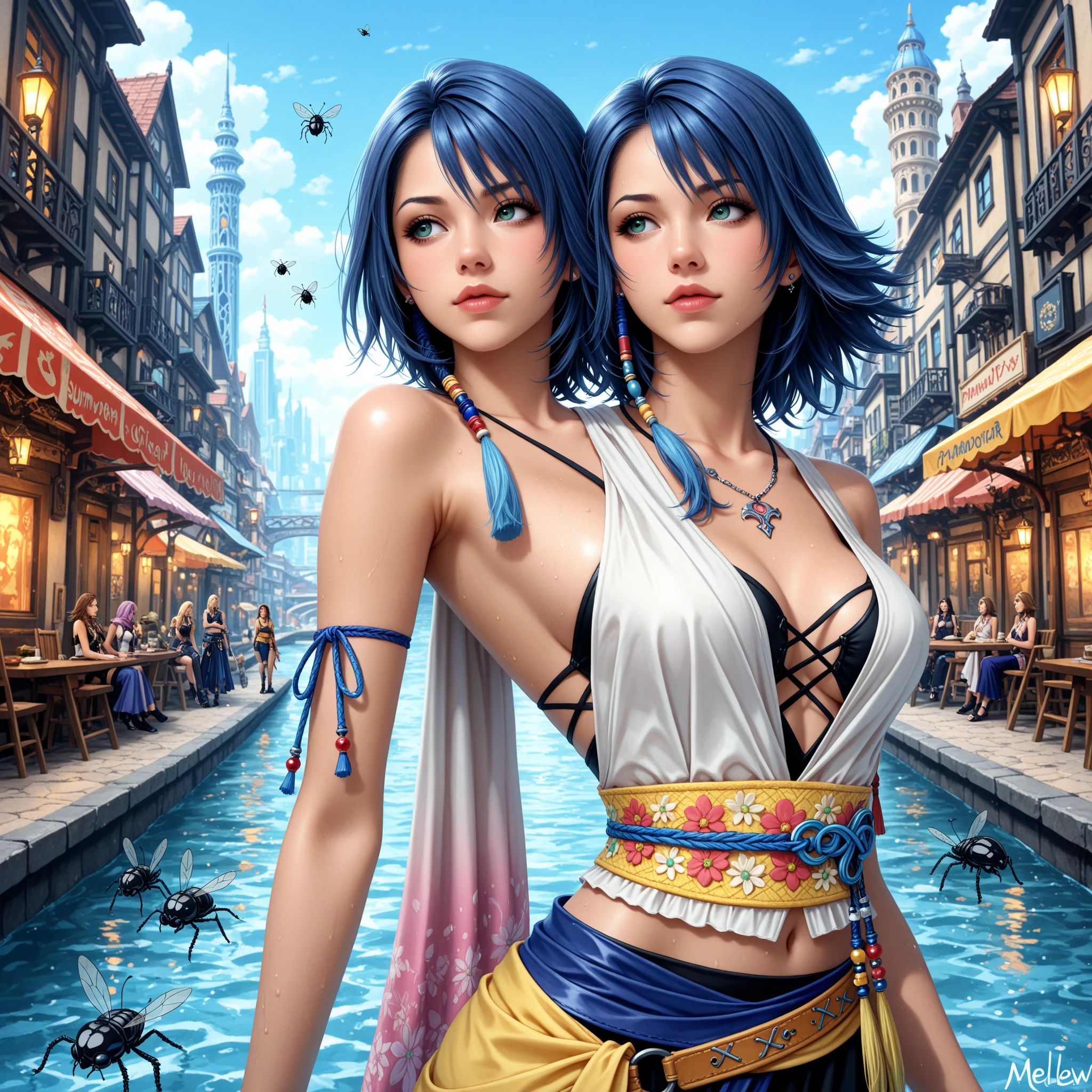 ((Best Quality, Masterpiece:1.2), Photorealistic, thick outlines, strong shadows, 1 girl, full - body, hairlong, , water magic: detailled background, Detailed Face, Background: the night, luna, Light, lock;,facial focus,(Masterpiece: 1.2), (Photorealistic: 1.2), (Best Quality), (detailed skin: 1.3), (Complex Detail)(photo-realistic: 1.4), (tmasterpiece, Side light, finely detailed beautiful eyes: 1.2), tmasterpiece*portraite of a, realisti, desert, an oasis , lance in hand, combat stance