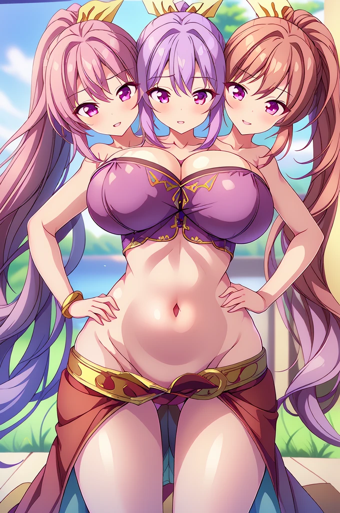 (masterpiece, best quality), best quality, (ultra-detailed), (3heads:1.5), 1girl, (onozuka komachi:1.3), masterpiece, best quality, blue top, crop top, ((stomach)), midriff, ((groin)), blue skirt, normal ears, shackles, red hair, very long hair, wavy hair, sidelocks, red eyes, very detailed eyes, parted lips, single horn, sweat, cute, toned belly, hand on own chest, eyelashes, (24 year old woman:1.3), (masterpiece:1.4), (best quality:1.4), (beautiful detailed extremely detailed CG, extremely delicate and beautiful, depth of field, (finely detailed face), (perfect details:1.1), (mature female:1.3), wide pelvis, slender, large veiny breast, 8k resolution, high quality, high definition, extremely detailed, masterpiece, best quality, red hair, long hair, alluring presence, braid, short skirt, close up, big tits, young, twintails,