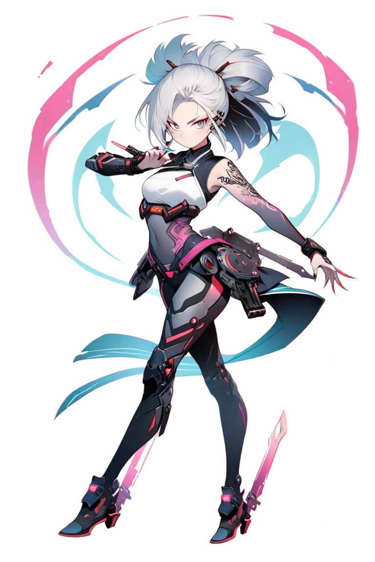 (masterpiece, best quality),1girl,long hair,blunt bangs,(skinny:1.2),
<lora:MantisAI:0.8>,MantisAI,scifi armor, ponytail,cowboy shot, white eyes,hand up,