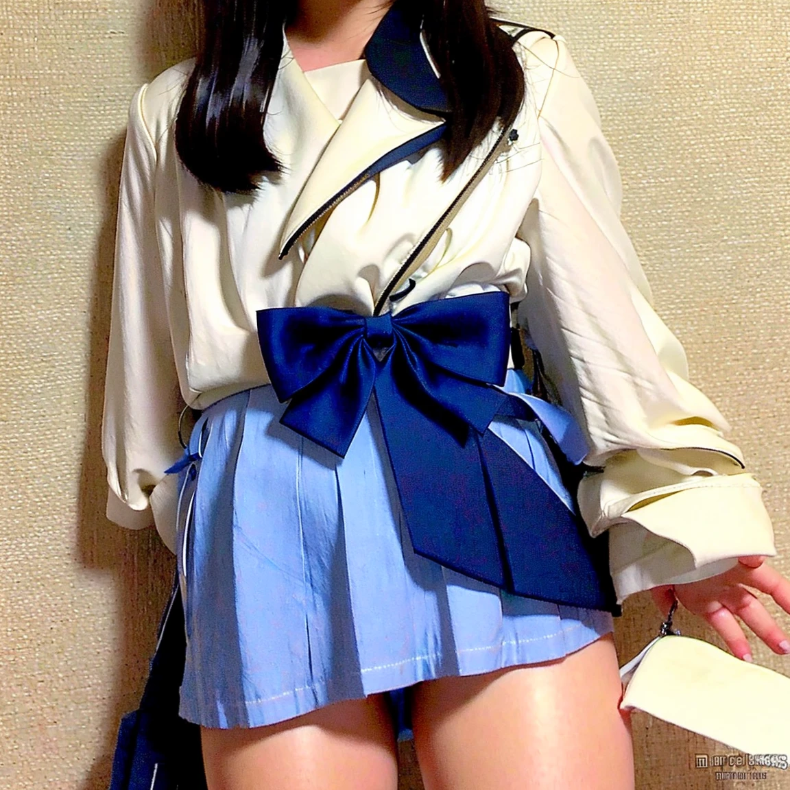 <lora:cuteshorts4:1.0>, (cuteshorts:1.0),  woman wearing, below waist, 1girl, bangs, blunt bangs, brown eyes, brown hair, hair ornament, highres, japanese clothes, kimono, mascot, obi, product girl, sash, short hair, smile, snowflake hair ornament, snowflakes, solo