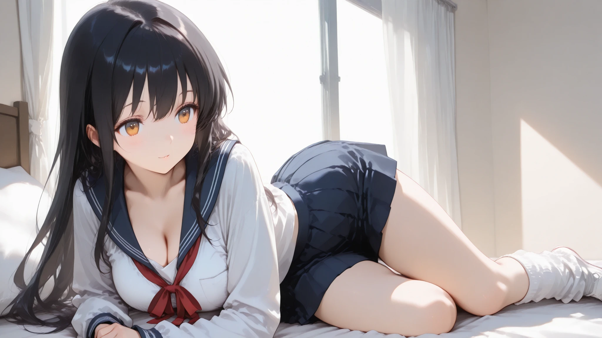 Rikka, A-line skirt,sexy girl,bed room ,on the bed,Beautiful slender legs,Big breasts,porn,bikini,girl friend sex,Beautiful, long legs,