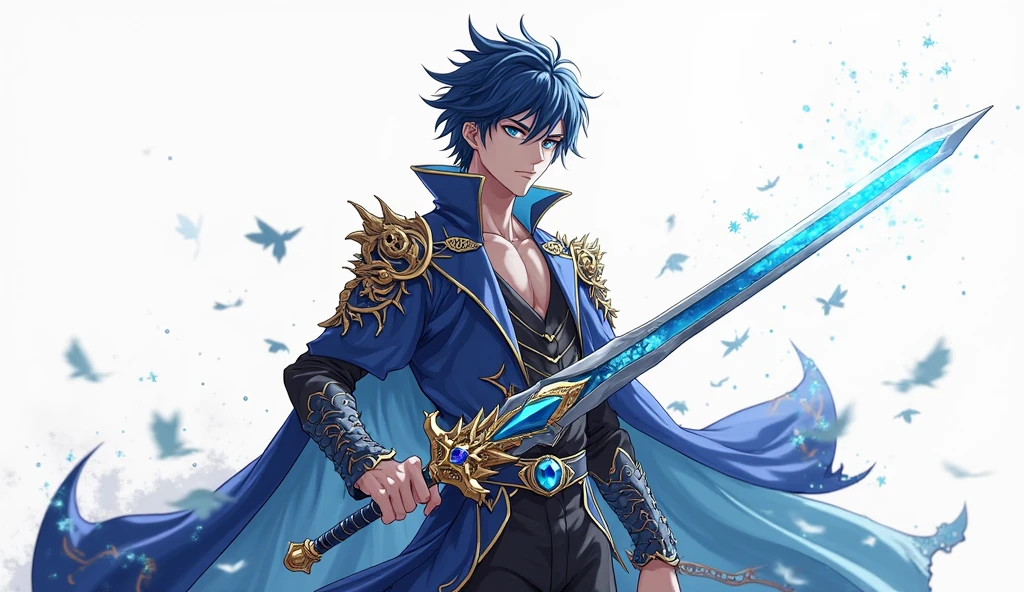 Blue Dragon of the Dragon People。Blue outfit。３０Male。