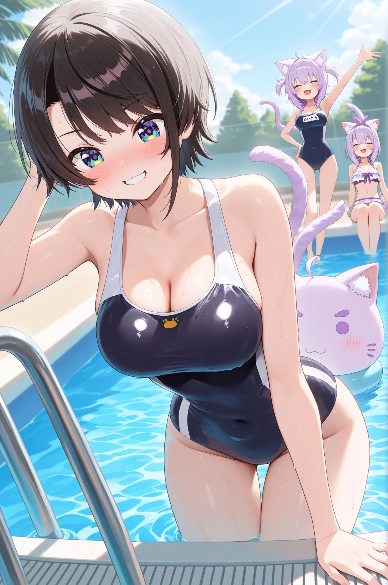 (Masterpiece),Best quality, Expressive eyes, Perfect face, 1girll,
big breast, H-cup, Good breasts, Beautiful, Gorgeous , on the floor on all fours，Tiny micro bikini