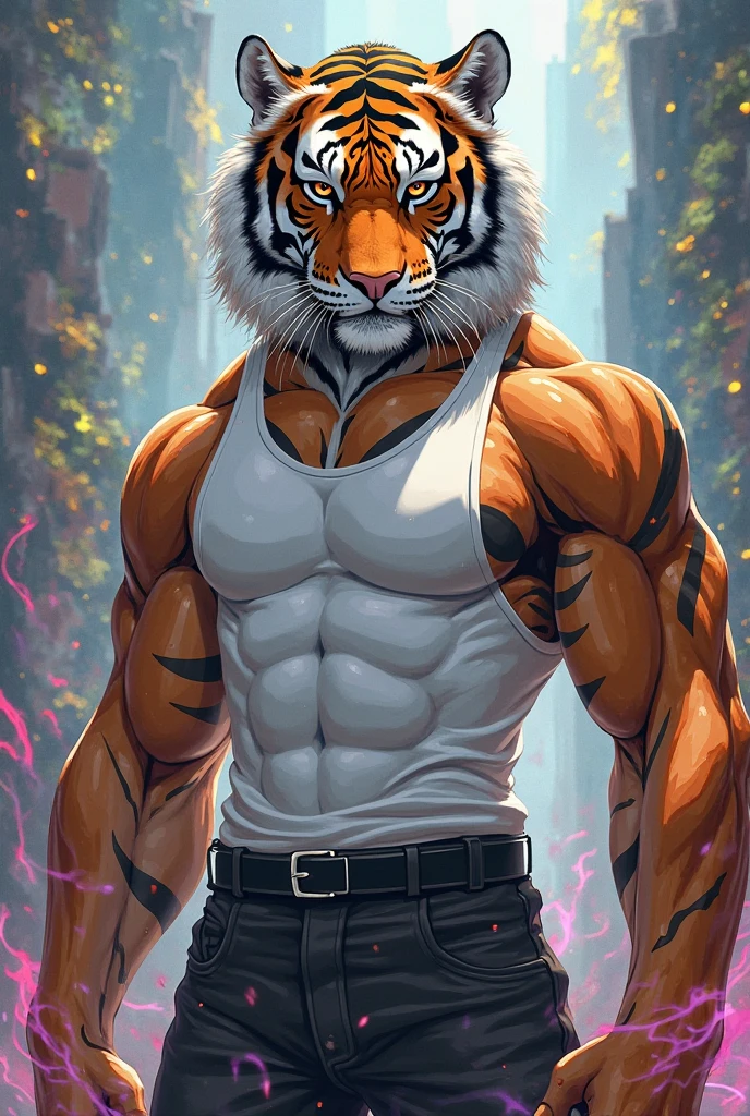 A muscular humanoid cat, fully furry body, arms crossed, digital painting, digital art, art by istvan sandorfi and greg rutkowski