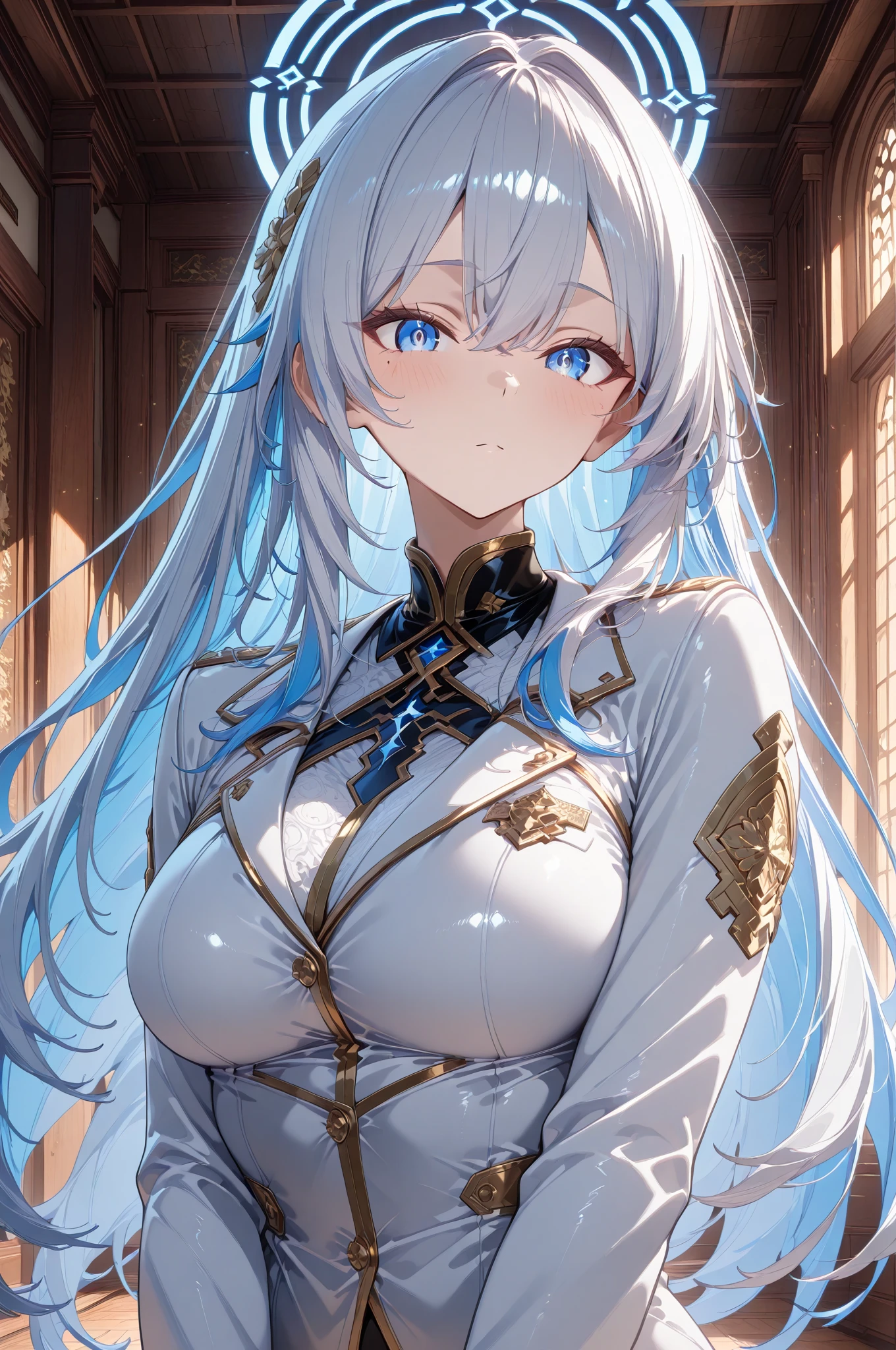 ((Crying)),((Side angle)),(((Face close-up))),(((No background))),(Show me your armpits),((((Portrait of a woman alone)))))),((White Bikini)),((ponytail)),((Exposed shoulders)),Anime art style,masterpiece,(Highest quality), (Super Detail),(Very delicate and beautiful),(alone),(Detailed face and eyes),Beautiful eyes like jewels,(A truly gorgeous jeweled ruffled rococo ball gown dress),(((Mature Woman,Queen))),fgo,anastasia, anastasia, blue eyes, Grey Hair, Hair between the eyes, (Hair on one eye:1.5), Long Hair, bangs,
BREAK blue cape, brown hair band, cape, dress, Fur trim, hair band, Royal Robes, sash, tachi-e, white dress, Wide sleeves,
BREAK looking at viewer,
BREAK indoors,
BREAK (masterpiece:1.2), Highest quality, High resolution, unity 8k wallpaper, (shape:0.8), (Beautiful attention to detail:1.6), Highly detailed face, Perfect lighting, Extremely detailed CG, (Perfect hands, Perfect Anatomy),