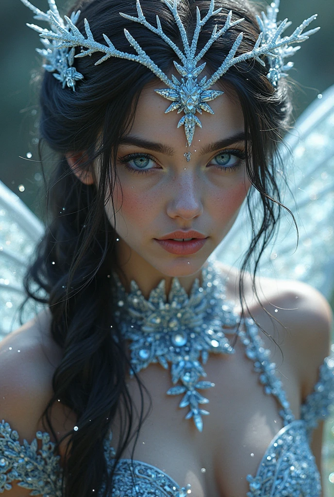 A mesmerizingly complex swan girl whose every feature is meticulously rendered with vibrant colors and surreal details: shimmering feathers, iridescent patterns swirling across her skin, and eyes that seem to contain snowflakes. This breathtaking masterpiece of surrealism is a painting that exudes a sense of otherworldly beauty, icy freshness and meticulous attention to detail, captivating viewers with its high quality craftsmanship and dreamlike appeal. Gothic, neo-noir, super detail, photorealism, hyperrealism, minimalism, art photography, Super quality