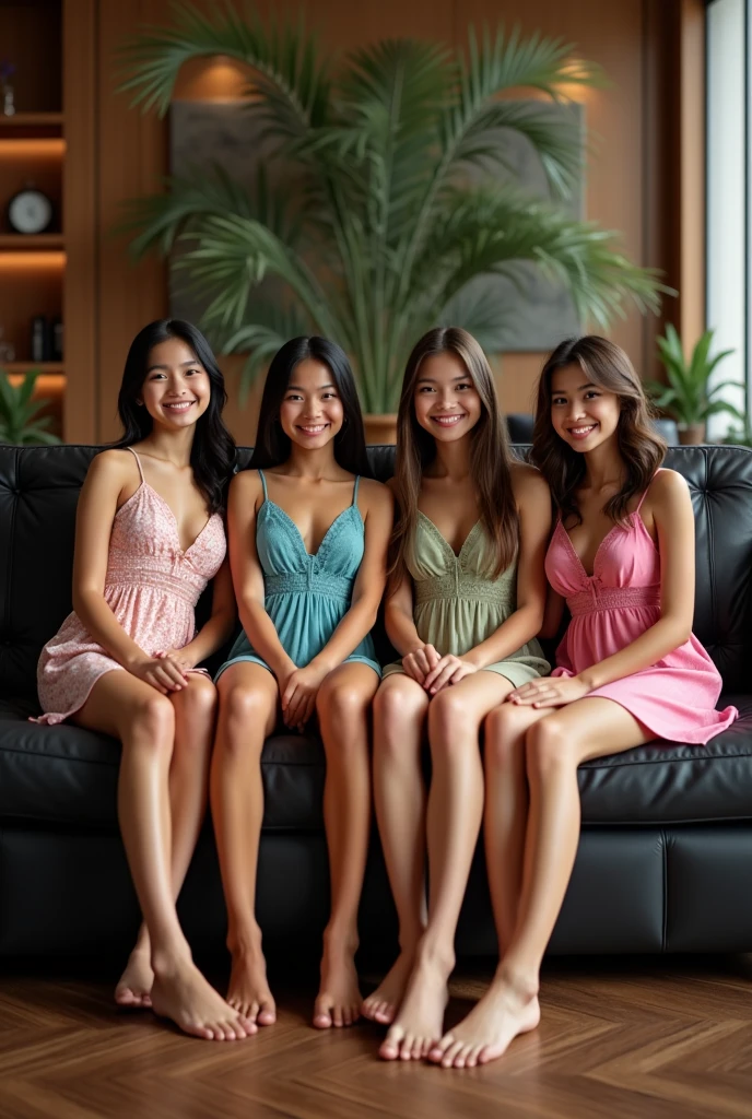 Absurd resolution, high resolution, (masterpiece: 1.4), super detailed, (((detailed face, detailed expression)), two girls, girl and girl, friends, best friends, classmates, relax, ponytail, bob, sitting on bed, sitting on the floor, two are talking, background is in the room, friends, best friend, home, 1K, small room, curtains, bed, TV, desk, sweets, Talk about travel with friends, gathering, fun, smile, room wear, Kyoto animation, Kyoto animation atmosphere, glitter, brilliance,