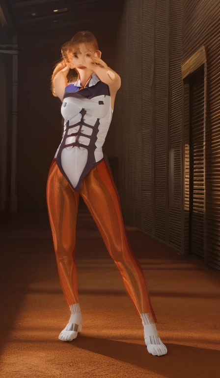 8K,highres,absurdres,masterpiece,best quality,original,extremely detailed CG,extremely detailed wallpaper,perfect lighting,<lyco:GoodHands-beta2:1>,1girl,blurry_background,looking_at_viewer,standing on the stage,
<lora:srw_bertha2:0.7>,srw_bertha,suspenders,leotard,pilot suit,thighhighs,