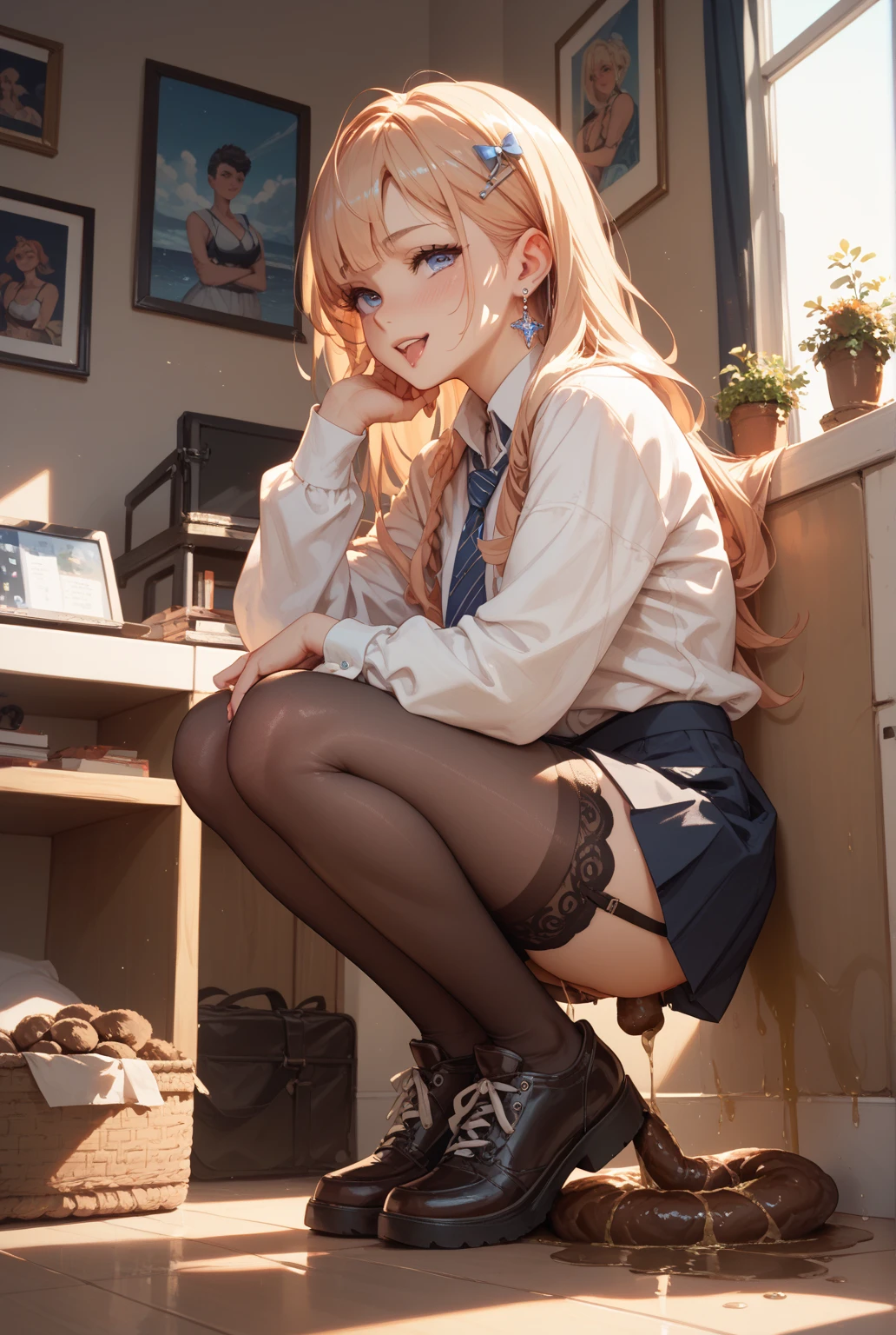 (random ???? pose),(random hairstyle),(Highest image quality,(8k),ultra-realistic,best quality, high quality, high definition, high quality texture,high detail,beautiful detailed,fine detailed,extremely detailed cg,detailed texture,a realistic representation of the face,masterpiece,Sense of presence),sweater,tight mini skirt,stockings,Engineer boot