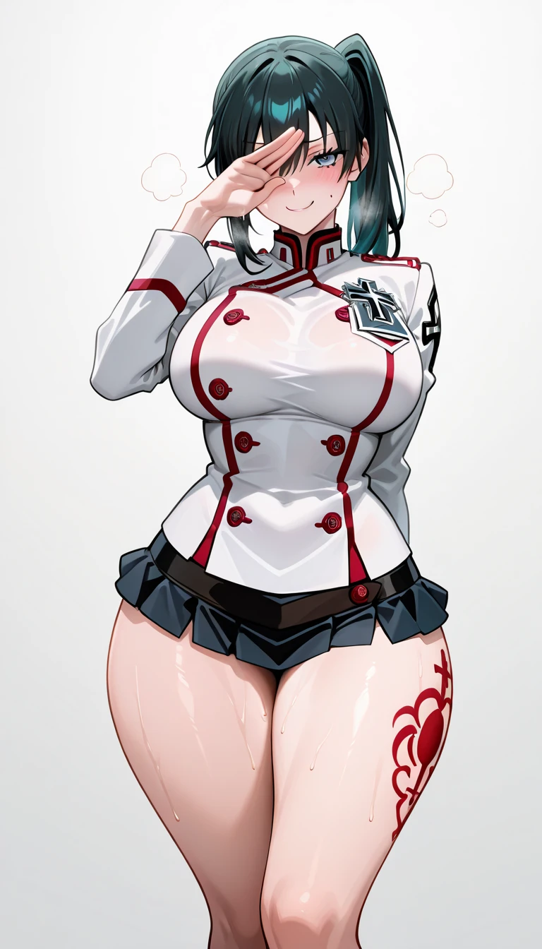 (high resolution, pixel perfect, realistic, gorgeous illustrations), (hyper quality, muste piece, etheric: 1.4), (((solo, 1girl))), wanostyle, ((((aida surugan)))), full body, (((((((stand,open legs)))))), mature woman, cool atmosphere, ((Exquisite face)), (((wide hips))), ((Big breasts that are about to burst)), fighter, (((woman))), ((((wh_chi_armor)))), ((leotard)), ((((cameltoe)))), lewd woman, (shiny skin), ((((gleaming skin)))), (((sweat))), simple background,