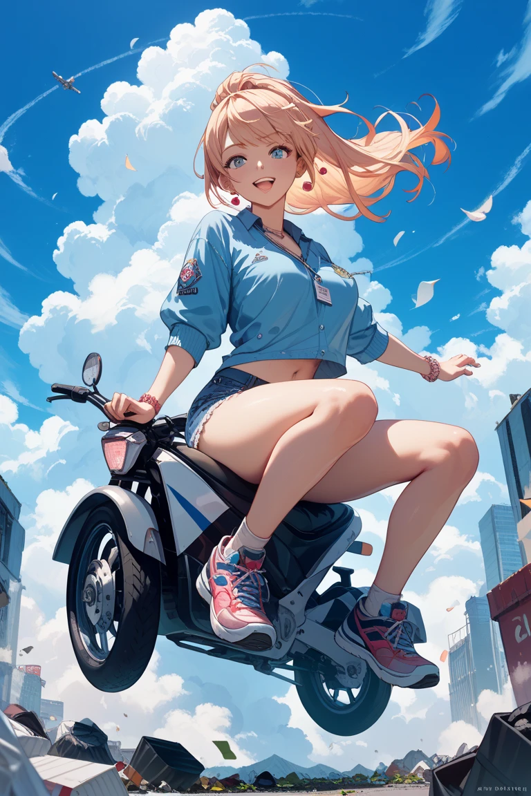 master peice,hyper quality, hyper detailed,Perfect drawing,Solo, Kogal、Black Gal、High school student、Student uniform、miniskirts:(0.7)、Turn around、pow pause、(Panties in full view)、suntan skin:(1.5)、pretty smile、Sunburn marks:(1.5)、((Buggy socks))、loafers、School route、beautifulbackground、Detailed drawing、Accurate drawing。