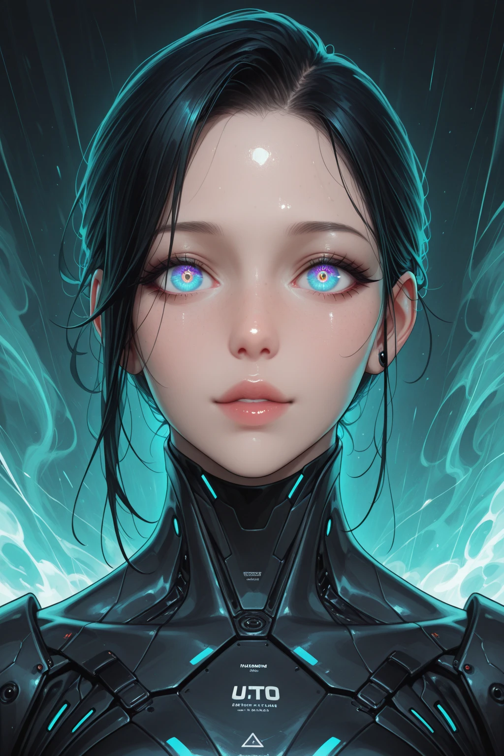  (((1 anime girl))), (((Tattoo in the middle of the forehead))), ((Masterpiece:1.2)), (((The picture is of the whole body.)))، ((Highest quality)), (Masterpiece, Top quality, Best quality, Official art, Beautiful and aesthetic:1.2)، (Masterpiece:1.2,Exceptional quality,mirror like,Cinematic experience,Realistic:2.0,Raw images:2.0,Very detailed),8 k,Wall paper,(Representing full body diagrams through holograms:2.0),(Ghost of termination:2.0),cyborg male,(Cyborg Termination Design:2.0),(front view drawing:2.0),(Avant-garde design:2.0),(draw detailed diagrams:2.0),(Several notes on settings:2.0)
