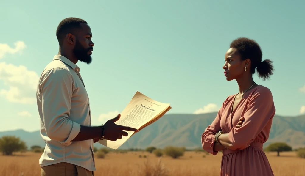 A tablet written Elijahonan fx next to an African man and woman doing forex on the phone in the field