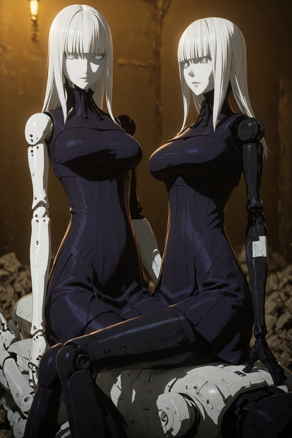 masterpiece,
high quality,
two robot girls,
duo,
brown hair,
blonde hair,
curly hair,
hairstyle that suits you,
ヘーゼルcolorの目,
bust of medium size,,
skeleton body,
sexy ,
Everything except the face is machine,
Transparent body,
Glowing Skeleton,
not wearing anything,
Rocket on the foot,
On the Pacific Ocean,
Two of them are flying,
Let's show each other our bodies,
smile, flat_color, full body, seductive pose, duo pose