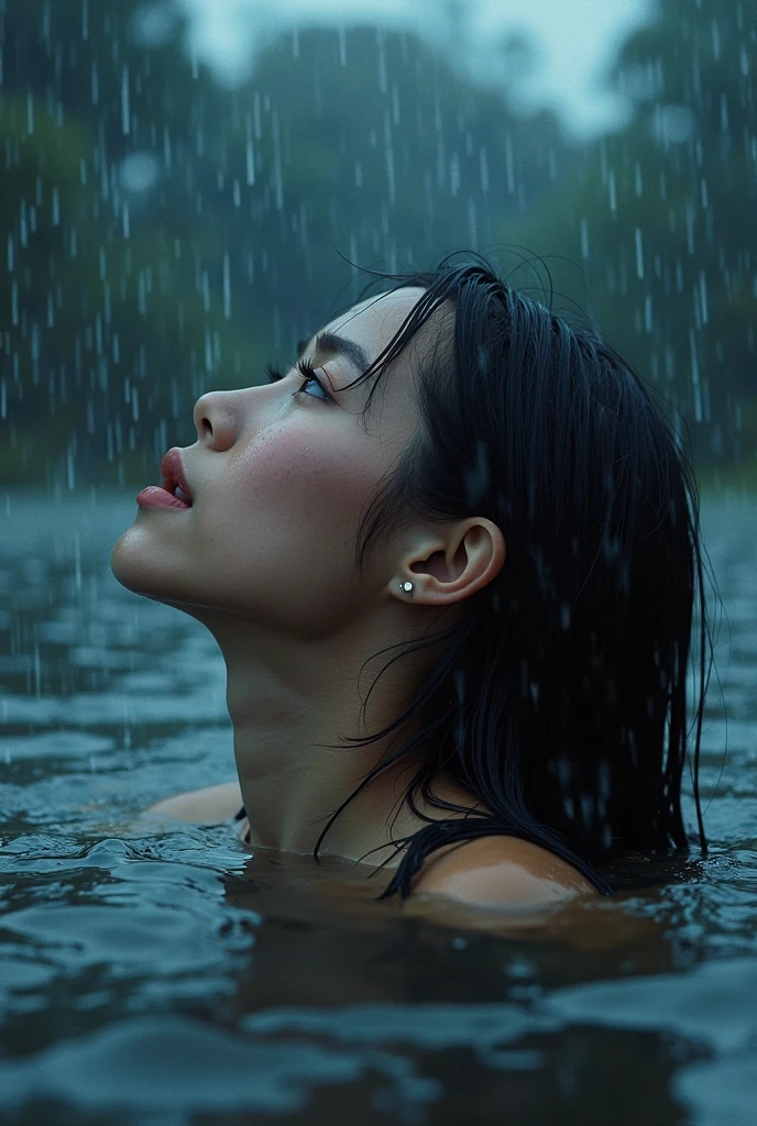 table top, highest quality, figure, Super detailed, finely, High resolution, 8k wallpaper, Perfect dynamic composition, a young asian idols woman, detailed and beautiful eyes, Natural lip color, small breasts, shortcut、 (Wearing a batik suits)、clear white skin、super realistic photos、beautiful face、 (wet by water on body)、lying on the ground、See-through、on the ground、Angle from above、((Close your eyes:1.2))、((chubby:0.1)))、((you wearing a millitary mech:1.1))