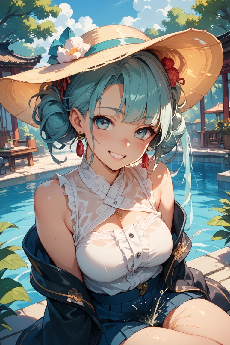 paya, cute elf,(((little ,tiny little body,little))),(((6 years old))),((anime elf with extremely cute and beautiful aqua hair)), (((elf,elf ears))),
((lesbian,yuri)),(((flat chest))),((((aqua hair:1.35,short hair,undercut aqua hair,colored inner hair,ear breathing)))),(((aqua_eyes:1.3))),intricate eyes,beautiful detailed eyes,symmetrical eyes,big eyes:1.5,(((dark skin,dark_skin,lustrous skin:1.5,bright skin: 1.5,skin tanned,shiny skin,very shiny skin,shiny body,plastic glitter skin,exaggerated shiny skin,illuminated skin))),(,detailed body,(detailed face)),
cute,slutty,erotic,daring,(((nsfw))),
((Highneck Swimsuit one-piece:1.5, aqua Swimsuit:1.5)),,revealing clothing,show skin,(semi-naked),((intricate outfit,intricate clothes,embroidered outfit,ornate outfit,embroidered clothes,ornate clothes))),
(dynamic pose:1.0),embarrassed,(centered,scale to fit dimensions,Rule of thirds),
((Sky, Sea, clouds,)), with dark stormy clouds,((beach scenery,intricate scenery)),
(Glossy winter ornaments),highres,sharp focus,(ultra detailed,extremely detailed),(photorealistic artwork:1.37),(extremely detailed CG unity 8k wallpaper),(((vibrant colors,vibrant theme))),(intricate),(masterpiece),(best quality),