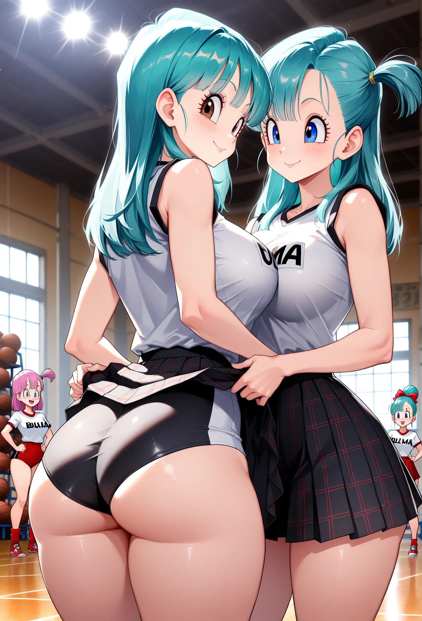 2 ragazze diverse viste da dietro,ass support,guardandole da dietro,large full ass,large full breasts,felice di stare con te,enorme culo,enormi tette,ultra-highres, ultra-detailed, best quality,perfect hands,2 ragazze,2 Titanfall 2 pilots uniform girls,hi-fi city background,2 girls,2 girls,horny face,horny pose,horny,hot face,happy face,:D,huge breasts,huge ass,headphones