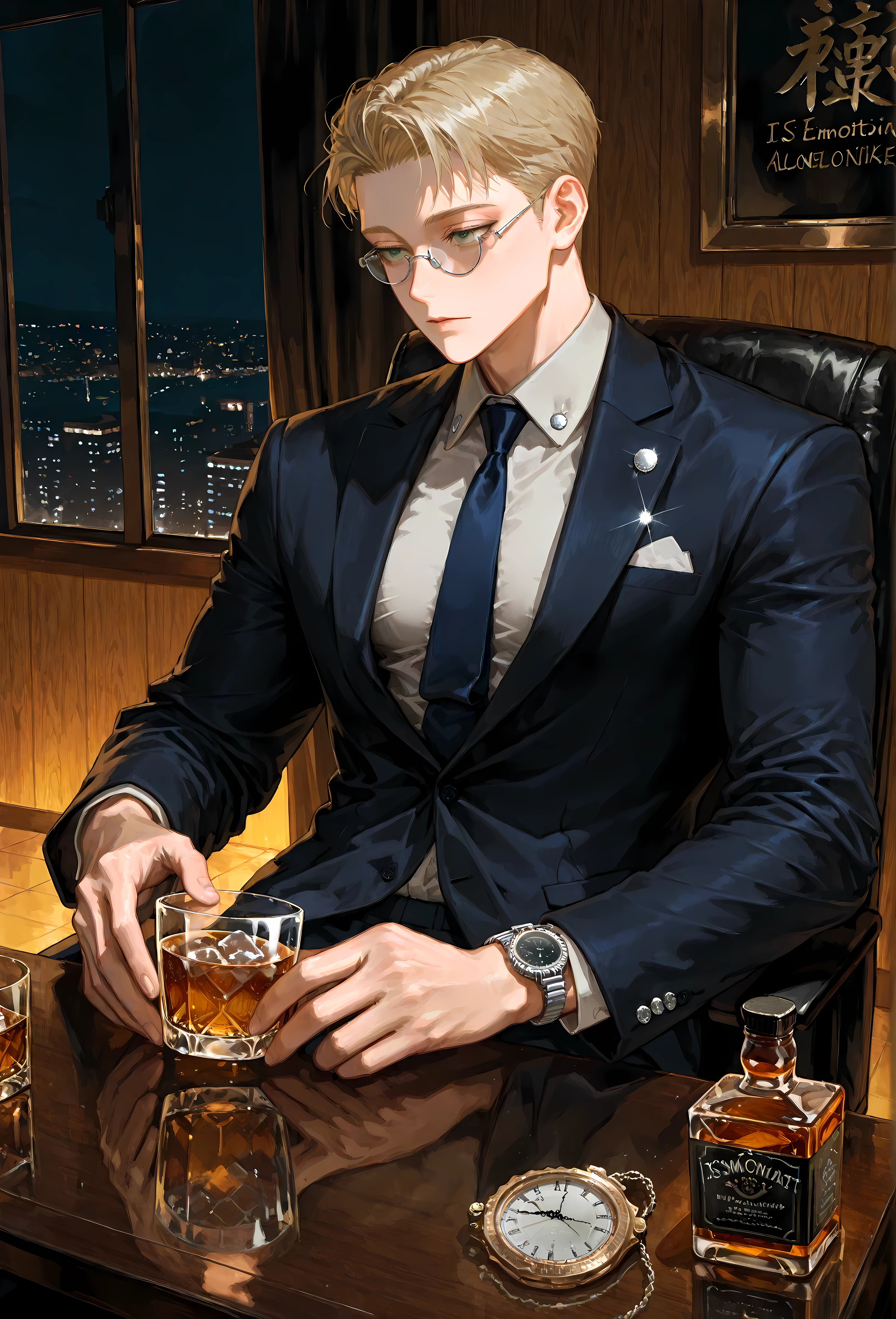 (score_9, score_8_up), score_7_up, 1man, manly, serious face, stern,  narrow pupils, short hair, black hair, black military uniform and cap, black gloves, black long boots, black slacks, formal military uniform, lounging, luxurious chair, library, whiskey, legs spread out, half closed eyes, retro
 <lora:nostalgia-000011:0.9>