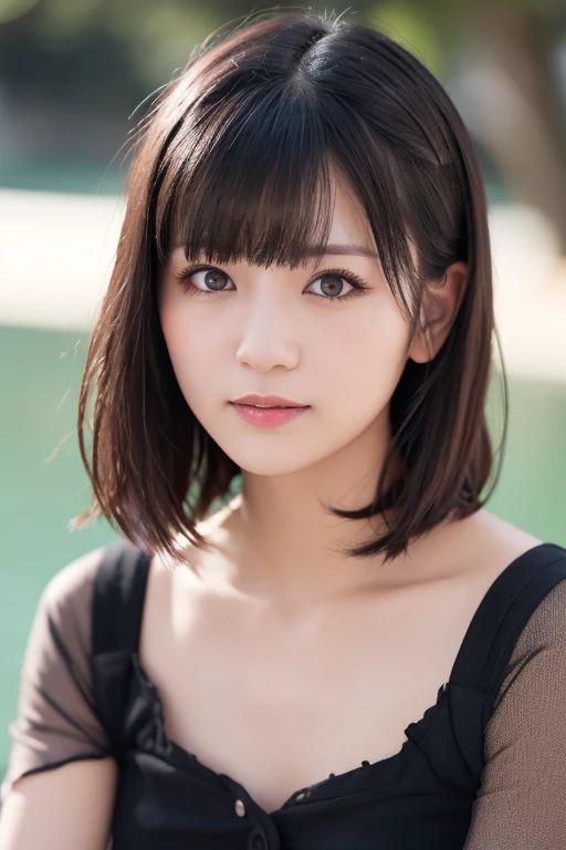 downbrouse、No bangs:1.10、straight flat chest:1.20, (leaning-forward:1.3)、(oversize tshirt、Loose sweater:1.5)、bra very.10, Pink areola is visible:1.20,  A Cup:1.20, Erotic, (top-quality、8K、32K、​masterpiece)、japanes、17 age、Very pretty girl、a beauty girl、crouching down、Bright smile、outside of house、shinny skin、blurry backround、short-cut:1.10、Ear hooks:1.20, A dark-haired:1.10, Upper body close-up、Shot from above　Kiss Face,sad Facial expression,embarassed expression,Alafed Girl, chiho, iwakura lain, closeup Iwakura Lain, With short hair, Shiori Teshirogi, Kotegawa Yui, hime-cut, She is 17 years old, sui ishida with black hair, lain iwakura, girl cute-fine-face, Clear pubic contours,(Small breasts), hight resolution, ighly detailed, top-quality, [​masterpiece:1.6],, ighly detailed, nffsw, finely detail, top-quality, , Cinematographic lighting, 1girl in、17 age、Cute Japan Girls、perfect body type、, Cute droopy eyes、Beautiful big eyes、ultra-detailliert、hight resolution、Transcendent beauty　top-quality、​masterpiece、majicMIX Real、(Raw photography:1.2)、(Photorealsitic:1.4)、Inside the café、Kamimei