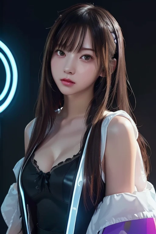 40-year-old Japanese woman、Black Hair、Hair is very short、Twin tails、Hatsune Miku Costume、Headphones、Flat Chest、Realistic photos、Realistic、8K quality、expensive、No bangs、High resolution, Highest quality, Anatomically correct, Winner of numerous awards, Ultra high definition, Live Performance Venues、Playing the piano、Wide-angle shot, 