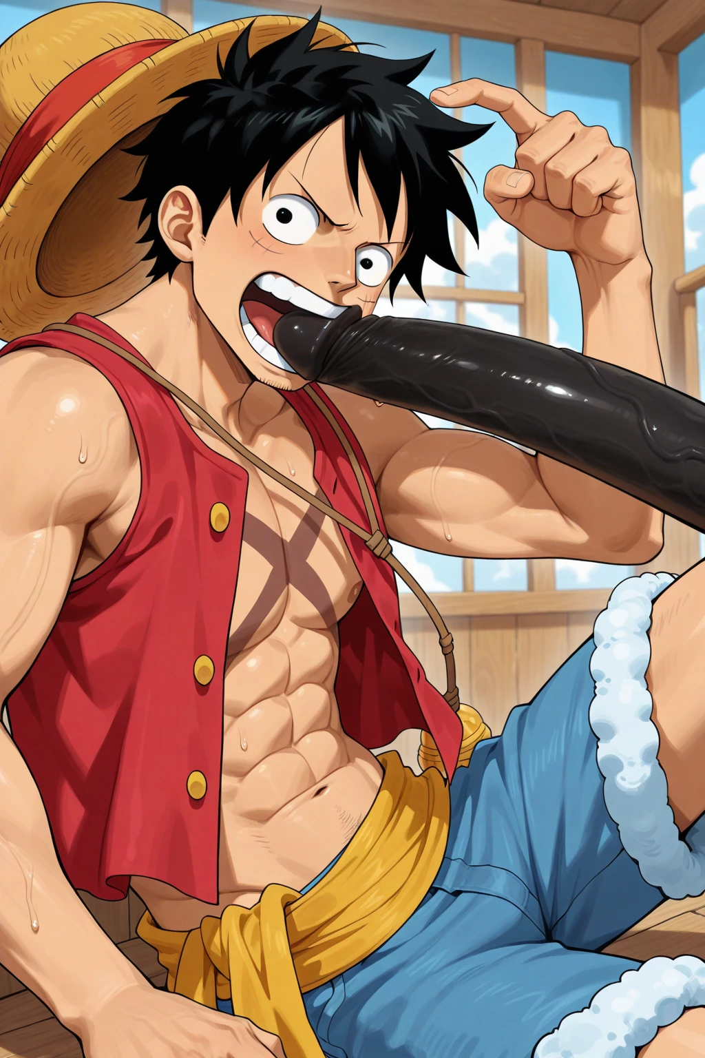Luffy having gay sex