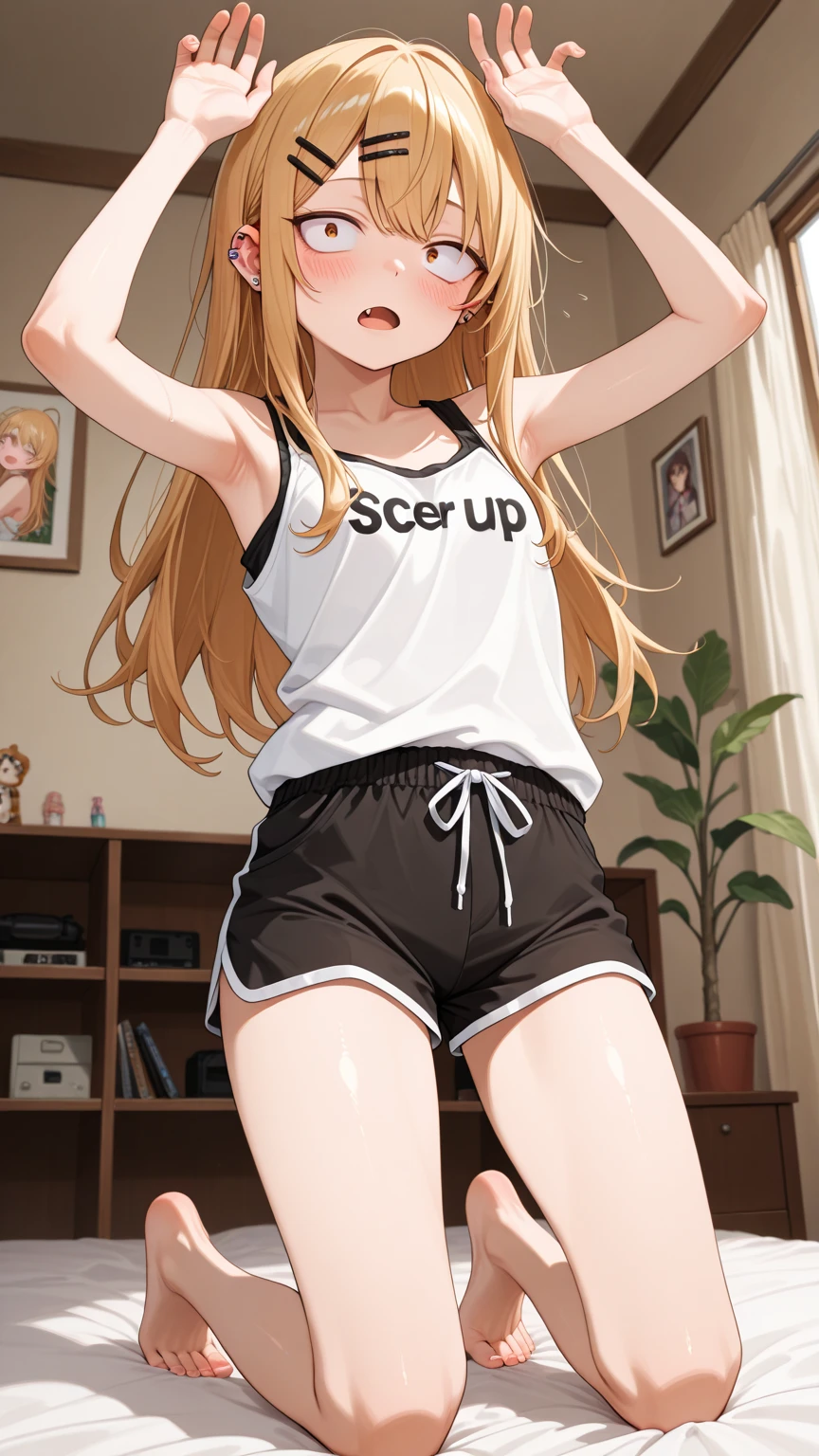 top-quality、Full limbs、complete fingers、Slender beauty、ssmile、Wearing a school swimsuit、Sukusui、knee high、Sleeping in bed