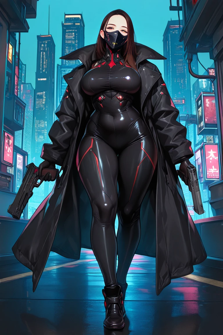 (8k, RAW photo, best quality, masterpiece:1.2), (realistic, photo-realistic:1.37),(Kpop idol), (aegyo sal:1),cute,professional lighting, photon mapping, radiosity, physically-based rendering, cosplay, lucy \(cyberpunk\),bob cut,mechanical parts,grey eyes, black tight suit,cyberpunk city, black pants,night,neon lights,sexy,smoke, looking at viewer,, 8k high resolution, 8k, CG wallpaper, realistic, clear background, medium breasts, full body