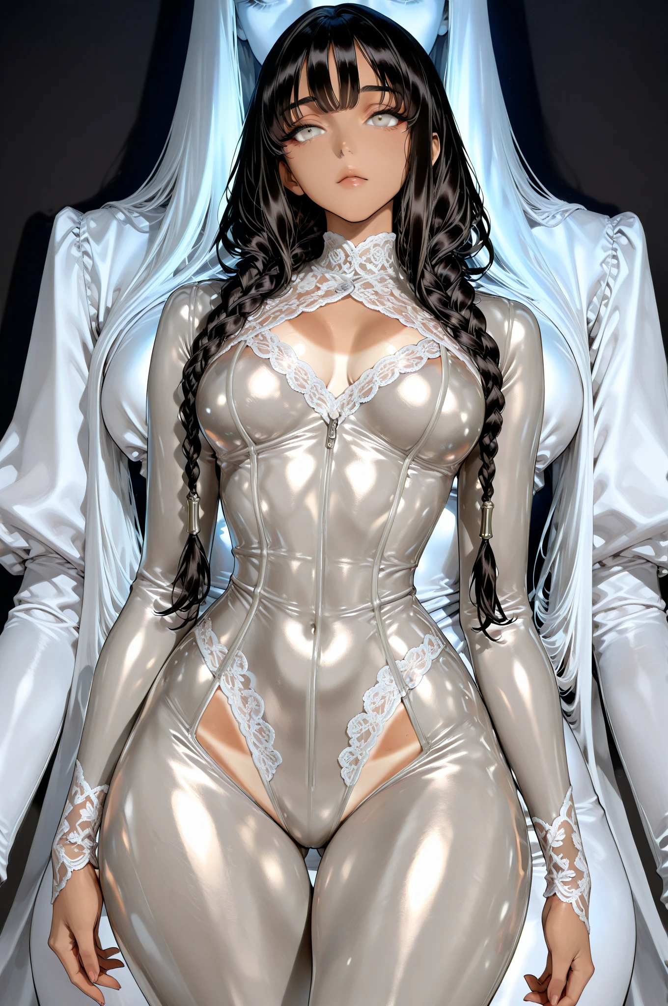 ((top-quality、8K、masterpiece:1.3))、Full body posture、foco nítido:1.2、(realisitic、Photorealsitic:1.37)、((beautiful smiling face))、Gaze towards the viewer、Beautiful Face Woman、32years old、pointed chest、long eyeslashes、Colorcon、beutiful breast 、delicated、Very detailed eyes、Highly detailed eyebrows、(Sharp Eyebrows)、(Thin eyebrows)、very vey very detailed face、((Brunette short disheveled hair)),Clothed、Detailed background(8K、masterpiece、top-quality、Raw foto) 、graveyard background、coffin、(((((Wear only a bandage))))、
(((Costume with white bandages all over the body)))、(((Dress up in a mummy costume )))、((((bandaged))))、(((white stockings)))、(((Accentuated body lines:1.3)))、(((A bandage that tightly wraps around the body:1.3)))
