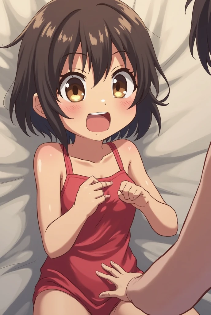 Ochako Uraraka, face looking at viewer, naked, doggy style, medium breasts, small nippless, Pussy dripping, orgasm face, on the bed, bedroom, front