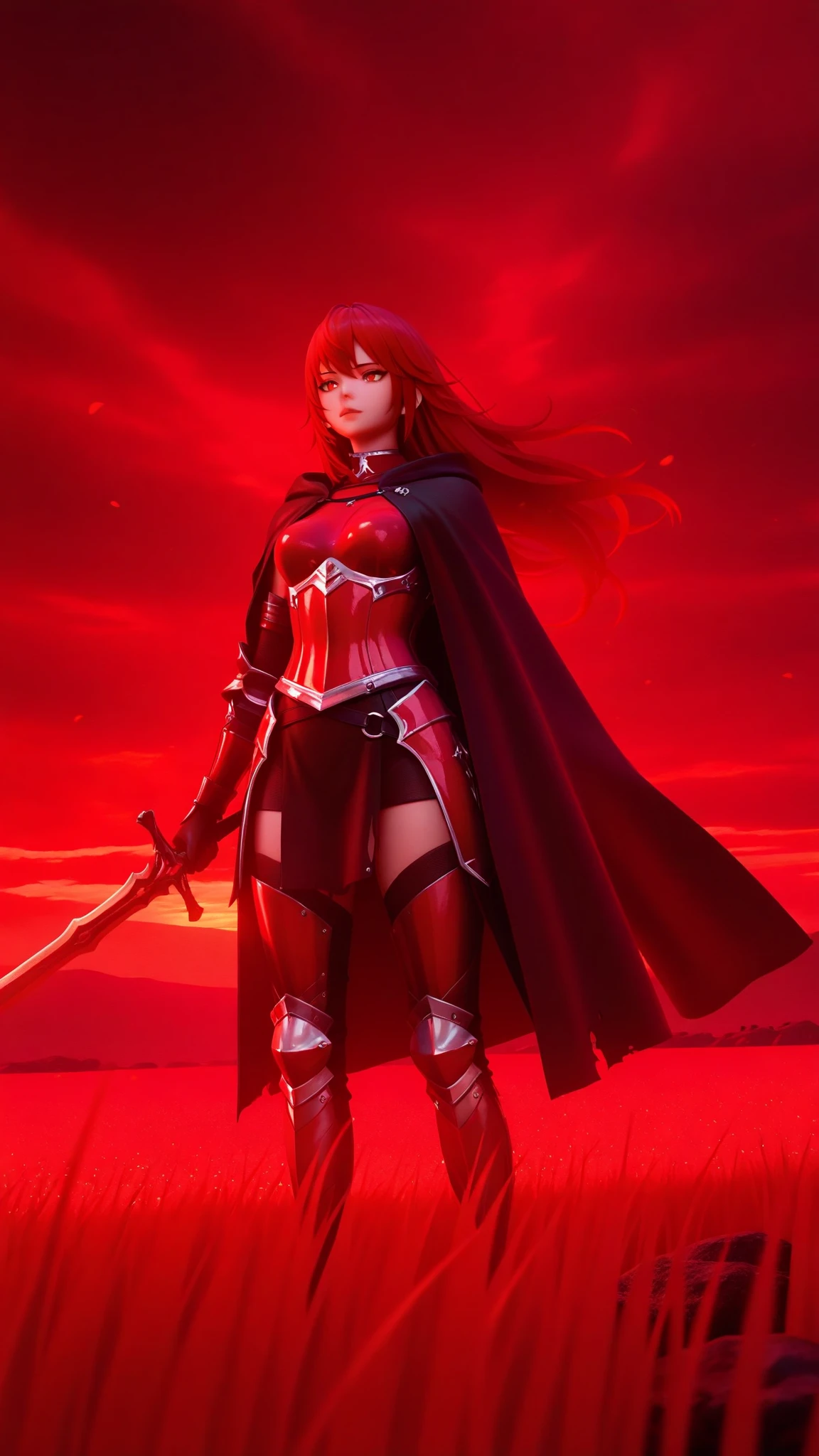 Ultrasexy, full body, ultrarealistic, ((Erza Scarlet)) wearing 2B outfit