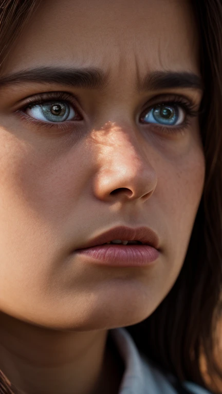 closeup photo A girl wet face with blue eyes with a black hair, in the style of detailed atmospheric portraits, tears run down on face, wet face, wet hair, rain drops run down, heavy rain, sparkling water reflections, hyper - detailed illustrations, wandering eye, fujifilm eterna vivid 500t, intense closeup, is captured with astonishing clarity, crystal clear closeup photo finely detailed eyes, moody, epic scene, epic composition, Photography, Cinematic Lighting, Volumetric Lighting, ethereal light, intricate details, extremely detailed volumetric rays, super realistic photo