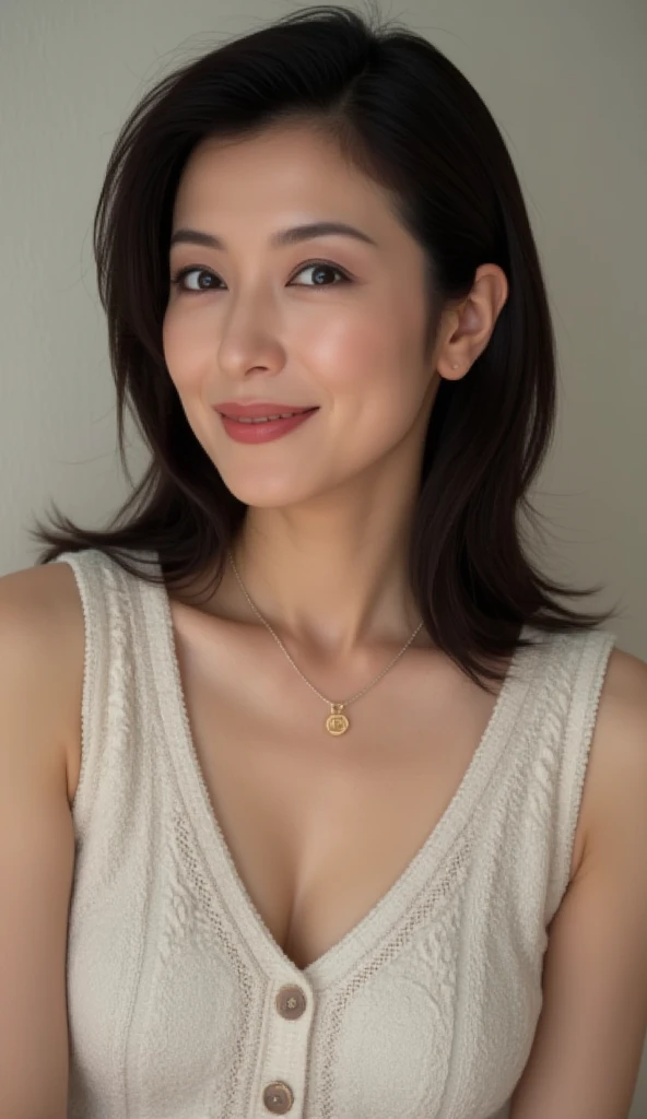 masterpiece, Highest quality, High resolution, A middle-aged woman,It's very revealing and shows off your body shape well.,Black Hair,low length,Sexy posture