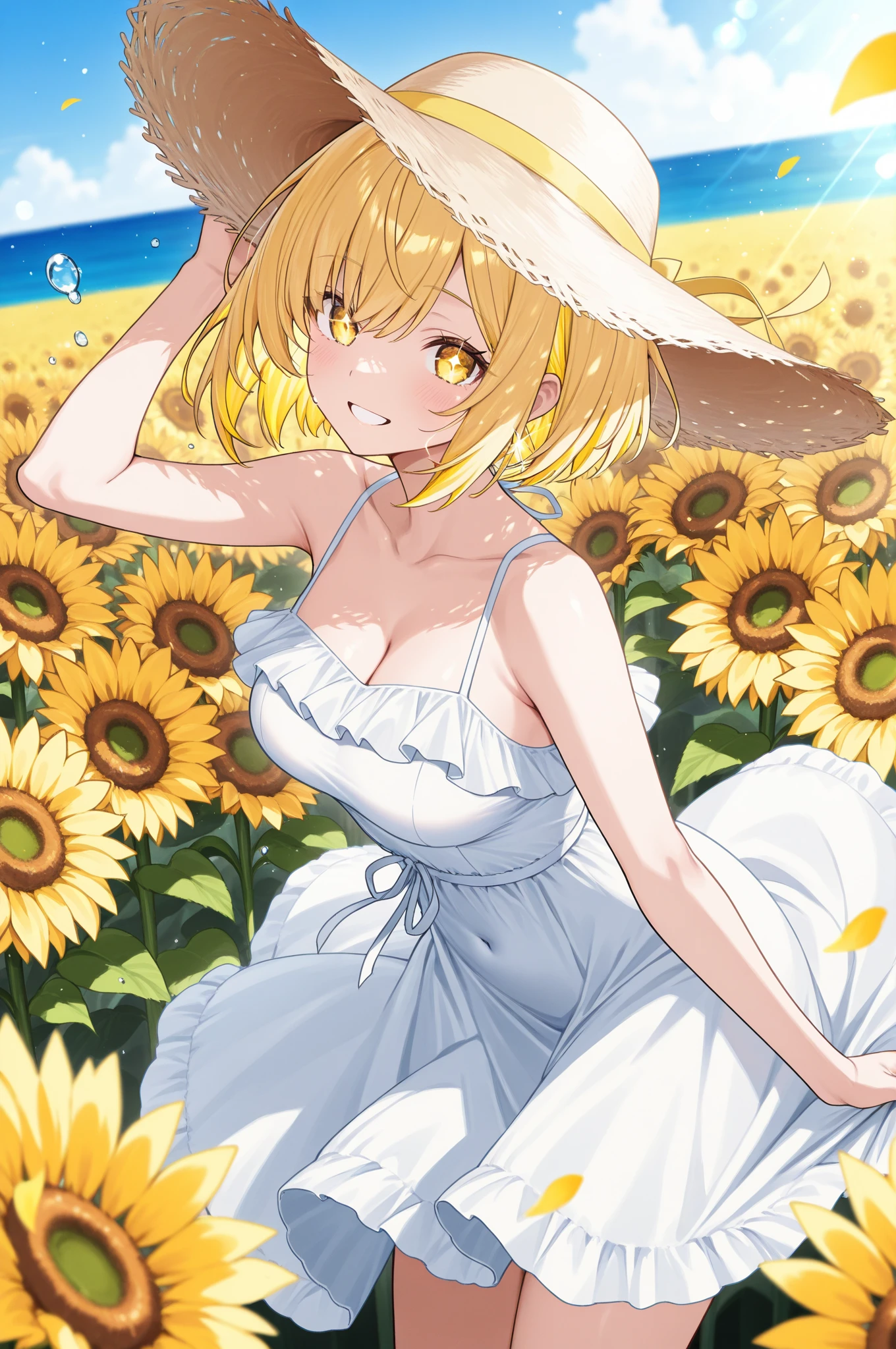 anime girl in bikini with honey and bees in the background, Beautiful sunflower anime girl, (bee), Beautiful anime artwork, human structure bee concept art, Pixiv contest winner, Pixiv, everyone, Best Anime 4K Konachan Wallpaper, Beautiful anime art, anime art wallpaper 4k, anime art wallpaper 4k, trending on artstation Pixiv