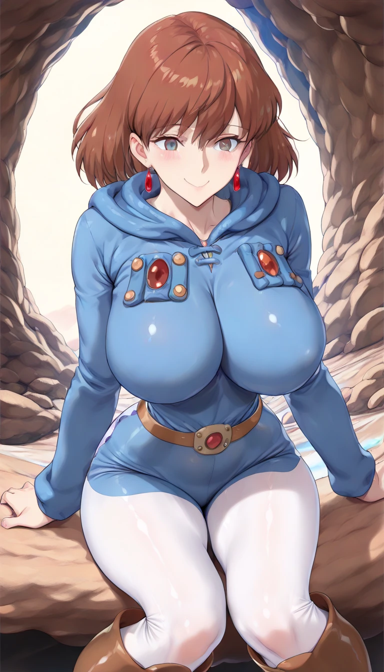 Nausicaa C,(nsfw:1.4),alone,Big Breasts,
watercolor (Moderate),Painting (Moderate),Mouth closed,(Royal Bedroom),
Brown Hair,1 person,,View your viewers,short hair,,smile,belt,,Long sleeve,